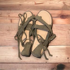 NWOT  Gladiator Vegan Suede Sandals